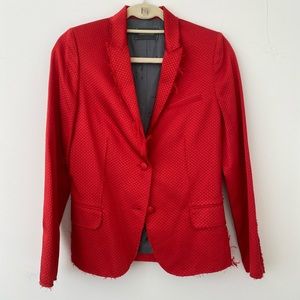 Zadig & Voltaire Blazer Red Frayed Edges